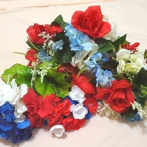 5 Faux Bouquets Red/Blue/White